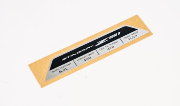 C8 Corvette Z51 Engine Spec Plaque - Image 3