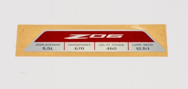 C8 Corvette Z06 Engine Spec Plaque - Image 6