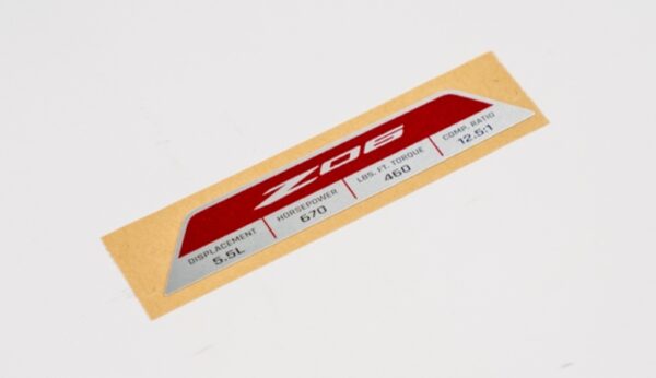 C8 Corvette Z06 Engine Spec Plaque - Image 3